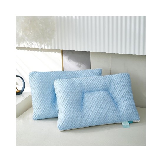 Cooling Silk Neck Support Pillow with Hypoallergenic Down Alternative Fill