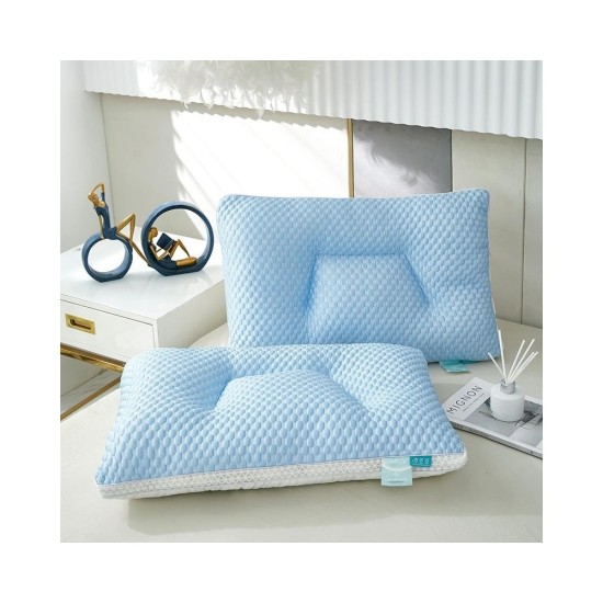 Cooling Silk Neck Support Pillow with Hypoallergenic Down Alternative Fill