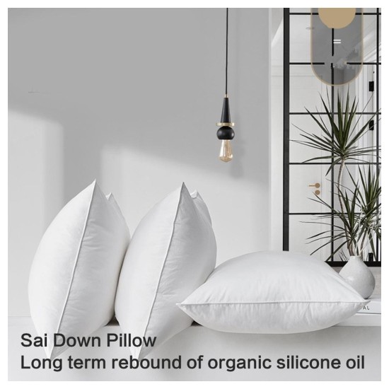 High Rebound Pillow Core Breathable Down Filling Suitable for Family Bedrooms