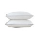 High Resilience Pillow with Down Alternative Fill - Compressible for Travel and Storage