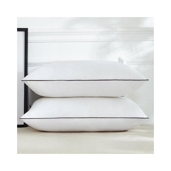 High Resilience Pillow with Down Alternative Fill - Compressible for Travel and Storage